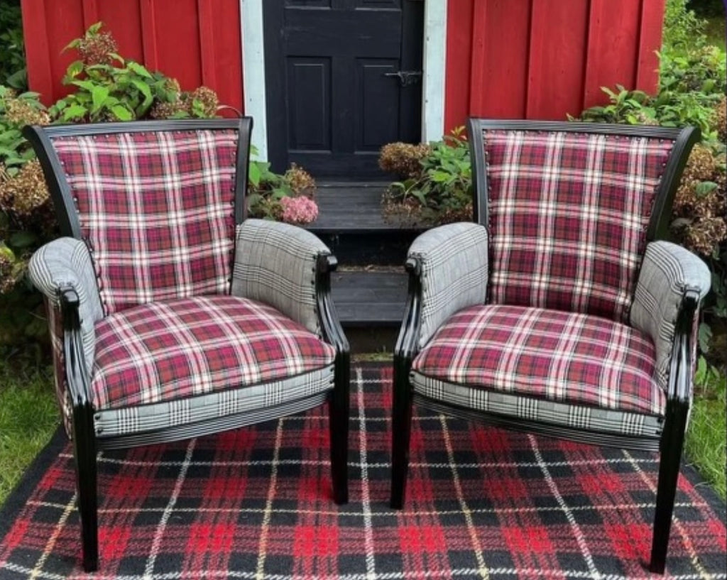 Fred and Ginger - Plaid Pair of Chairs