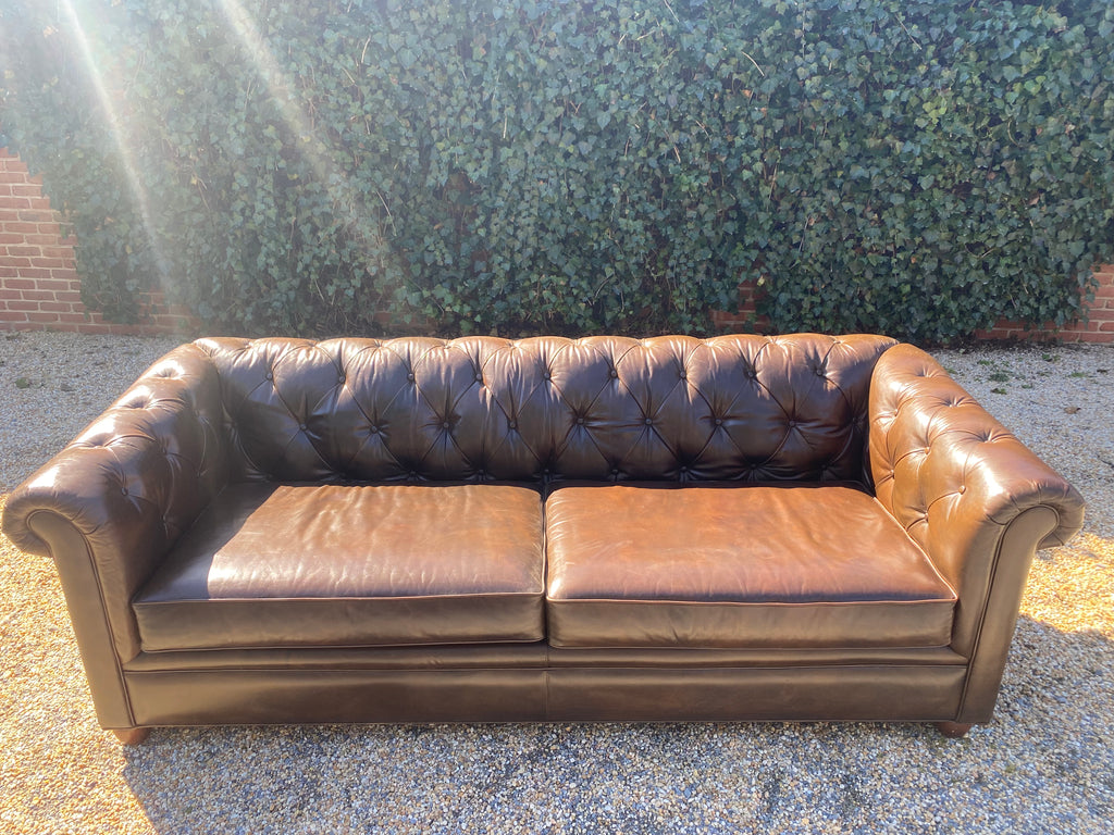 Mike - Brown Leather Chesterfield