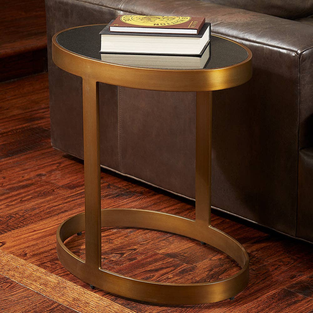 Golden Oval Accent Table